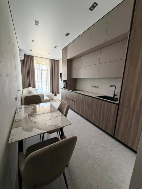Kitchen or kitchenette, Living room, Dining area
