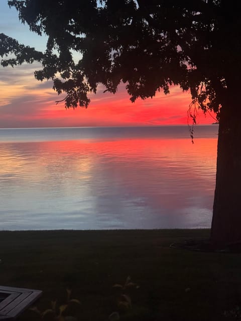 Beach, Lake view, Sunset