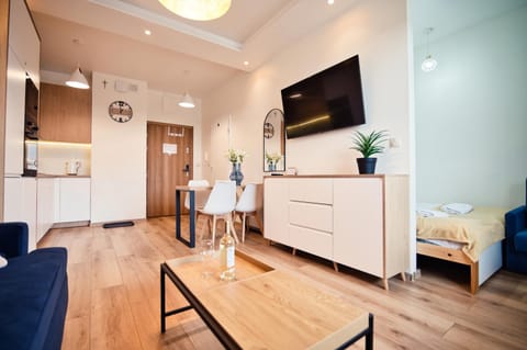 Bed, TV and multimedia, Kitchen or kitchenette, Living room, Photo of the whole room, Dining area, Bedroom