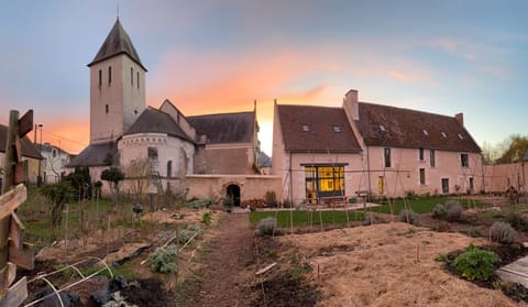 Property building, Garden, Garden view, Sunset
