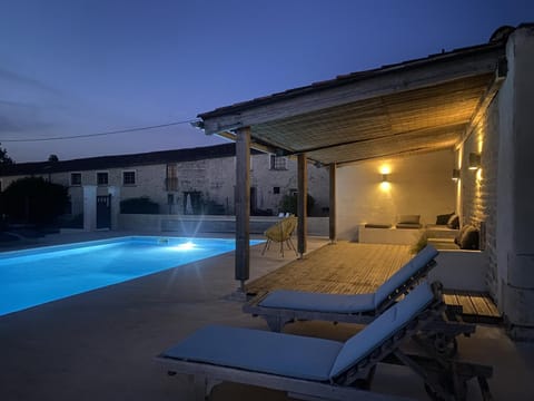 Property building, Living room, Swimming pool