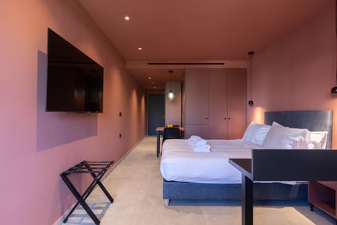 Bed, TV and multimedia, Photo of the whole room, wardrobe