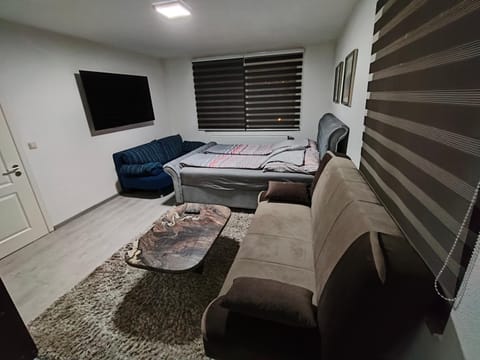 Bed, TV and multimedia, Living room, Seating area, Bedroom