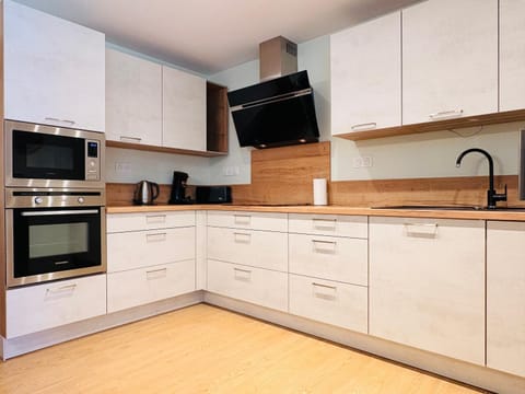 Kitchen or kitchenette, dishwasher, stove