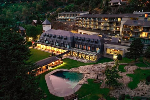 Property building, Night, Natural landscape, Garden, Swimming pool