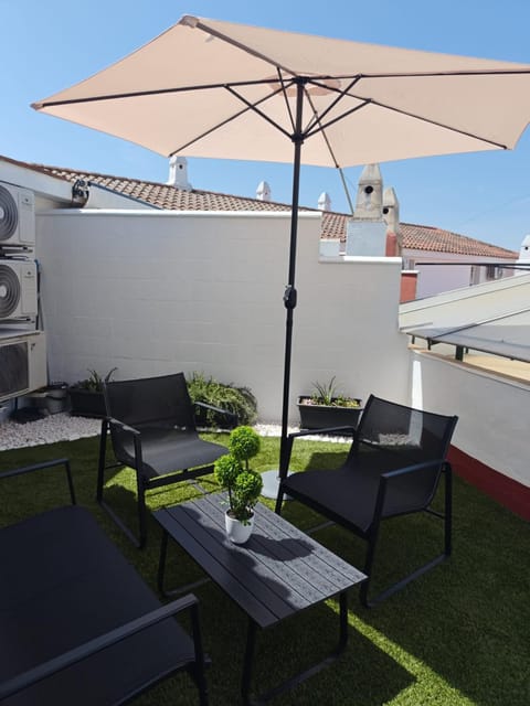 Patio, Day, View (from property/room), Balcony/Terrace, Living room, Seating area, Dining area
