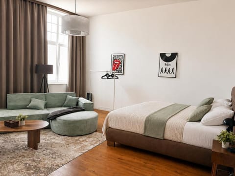 Bed, Living room, Photo of the whole room, Seating area, Bedroom