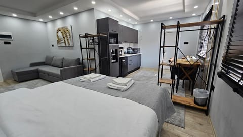 Bed, Kitchen or kitchenette, Photo of the whole room, Bedroom, minibar