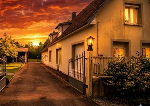 Facade/entrance, Sunset, Parking