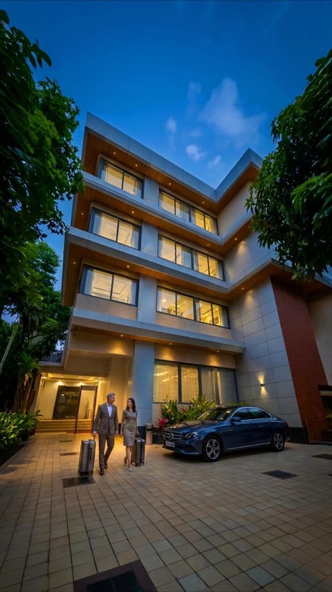 Property building, Night, People, Parking