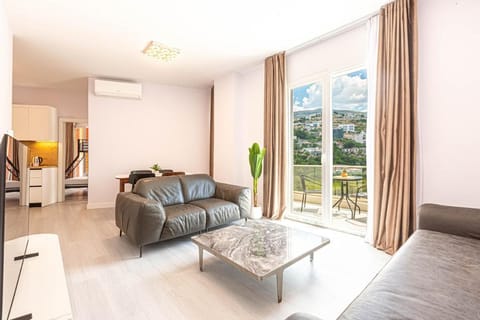 Natural landscape, Living room, Photo of the whole room, Mountain view, air conditioner