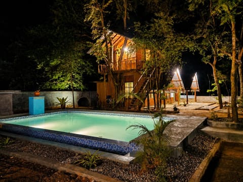 Natural landscape, Garden, Garden view, Pool view, Swimming pool