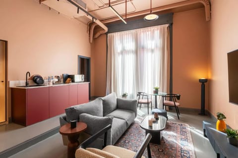 Kitchen or kitchenette, Living room, Dining area