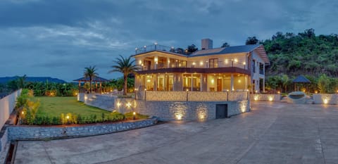 Property building, Facade/entrance, Night, Natural landscape, Garden