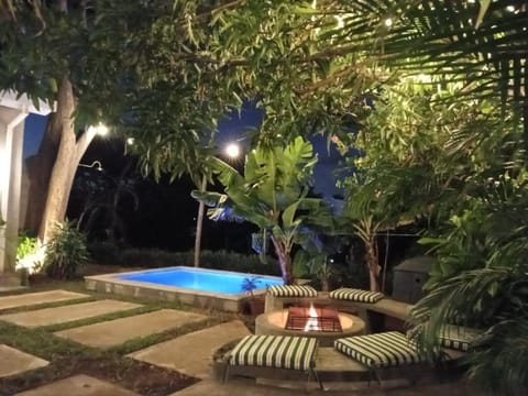 Patio, Natural landscape, Garden, Garden view, Pool view, Swimming pool, sunbed