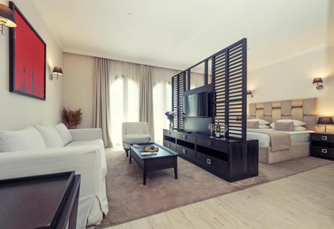 Bed, TV and multimedia, Living room, Seating area