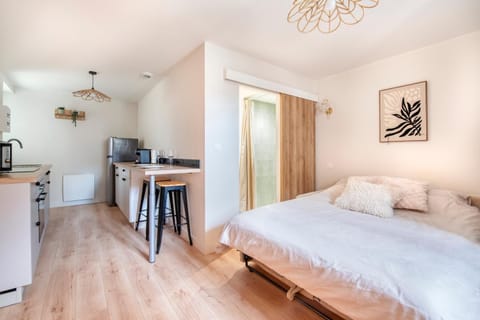 Bed, Kitchen or kitchenette, Photo of the whole room