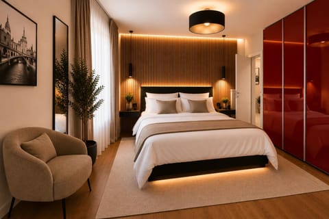 Bed, Photo of the whole room, Bedroom, wardrobe