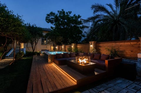 Night, Natural landscape, Garden, Garden view, Pool view, Swimming pool