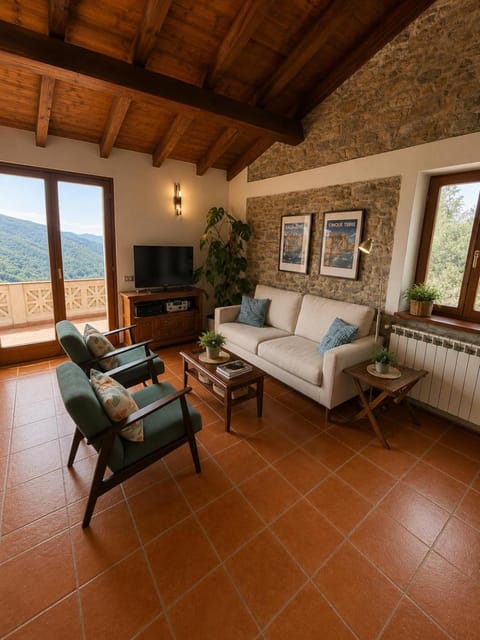 Natural landscape, Living room, Seating area, Mountain view