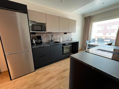 Kitchen or kitchenette, oven