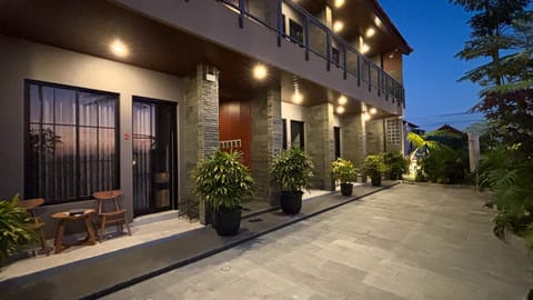 Property building, Night, Garden, Garden view