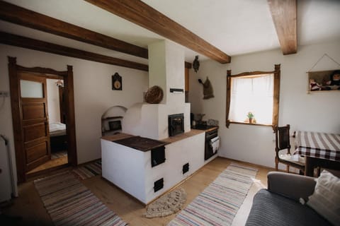 Kitchen or kitchenette, Living room, fireplace