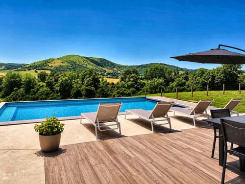 Patio, Natural landscape, Garden view, Mountain view, Pool view, Swimming pool, sunbed