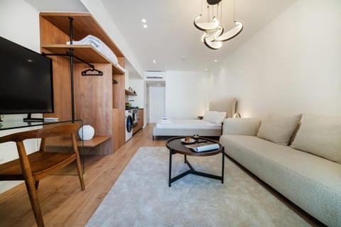 Bed, TV and multimedia, Living room, Photo of the whole room, Seating area, Bedroom