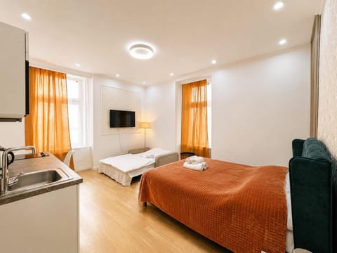 Bed, TV and multimedia, Photo of the whole room, towels