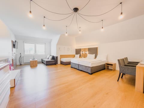 Bed, TV and multimedia, Living room, Photo of the whole room, Seating area, Bedroom