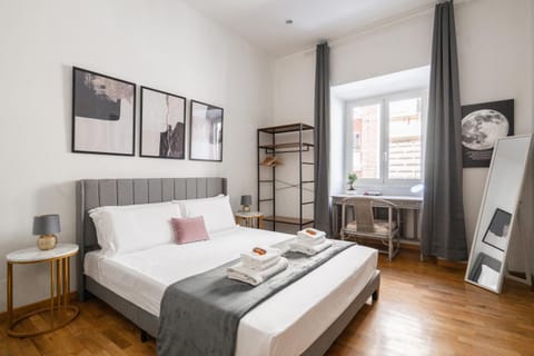Bed, Photo of the whole room, Bedroom, furniture, furniture, towels, towels