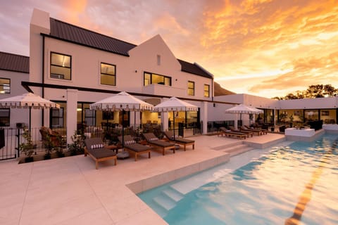 Property building, Pool view, Swimming pool, Sunset