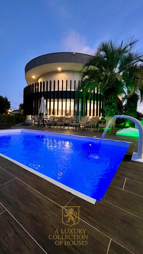 Night, Pool view, Swimming pool, Swimming pool