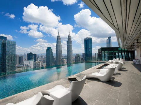 Property building, Day, View (from property/room), Seating area, City view, Pool view, Swimming pool