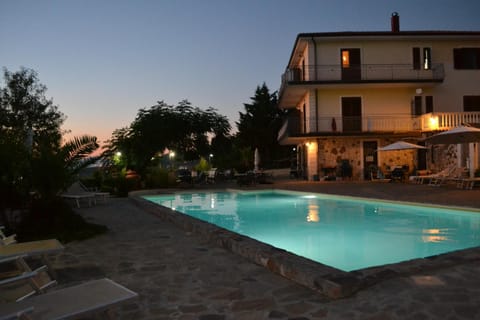 Property building, Swimming pool, Sunset