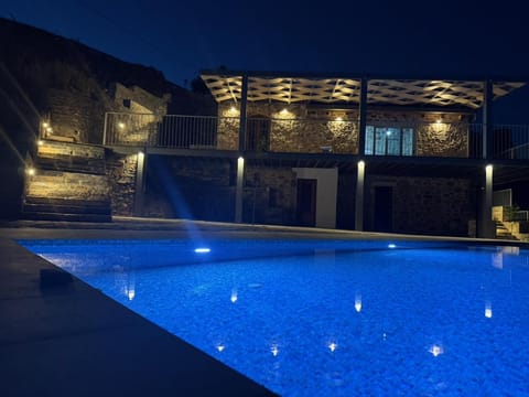 Property building, Night, Swimming pool