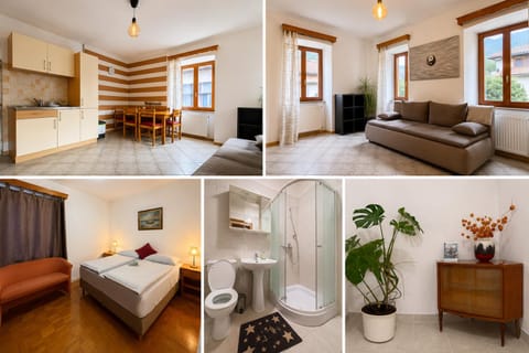 Bed, Bathroom, Living room, Photo of the whole room, Seating area, Bedroom