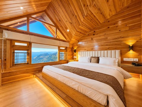 Bed, Natural landscape, Photo of the whole room, Bedroom, Mountain view
