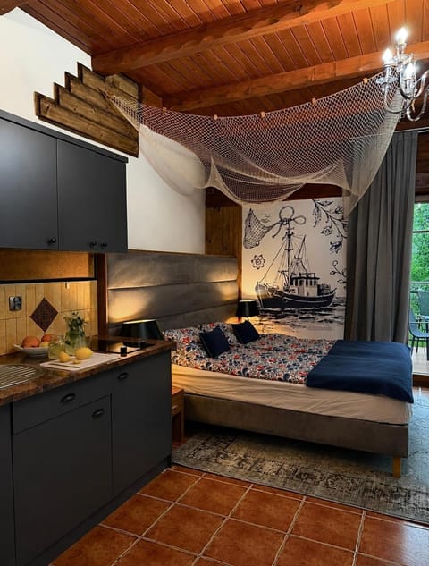Bed, Kitchen or kitchenette, Photo of the whole room, Bedroom