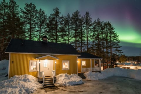Property building, Night, Winter