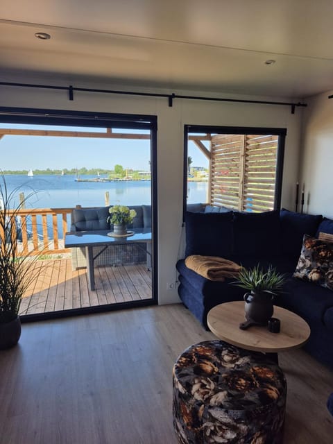 Living room, Seating area, Lake view