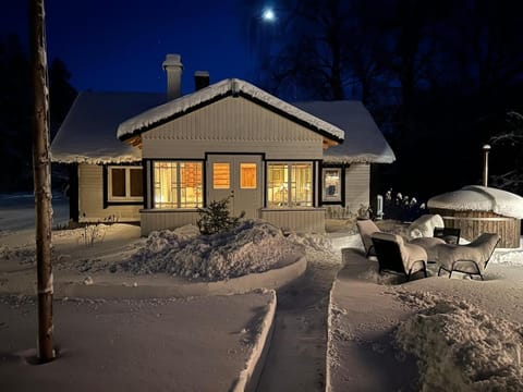 Property building, Night, Winter