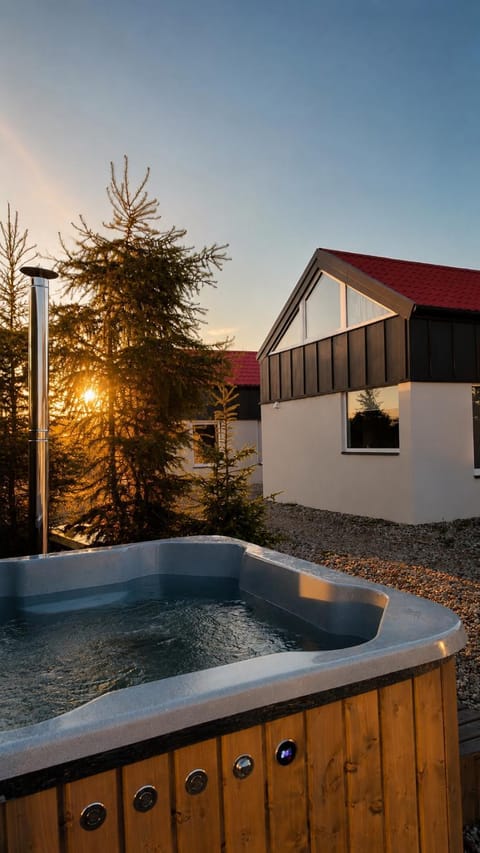 Natural landscape, Hot Tub, Pool view, Sunrise