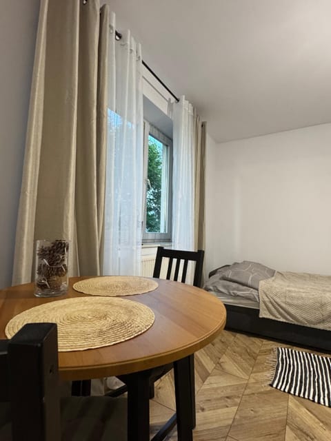 Bed, Living room, Dining area
