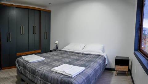 Bed, Photo of the whole room, Bedroom, towels, wardrobe