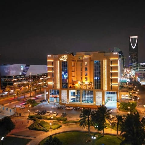 Property building, Facade/entrance, Night, Property logo or sign, Bird's eye view, City view, Location