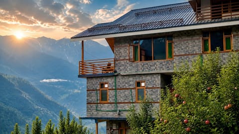 Natural landscape, View (from property/room), Balcony/Terrace, Mountain view, Sunset