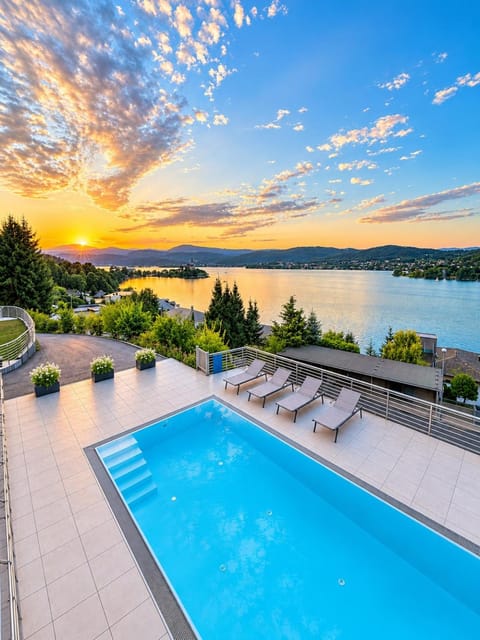 Property building, View (from property/room), Lake view, Pool view, Sunset, sunbed
