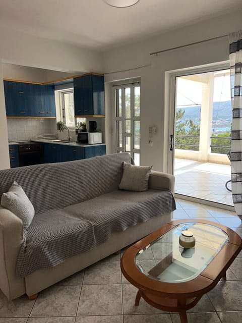 Natural landscape, Kitchen or kitchenette, Living room, Seating area, Dining area, Sea view